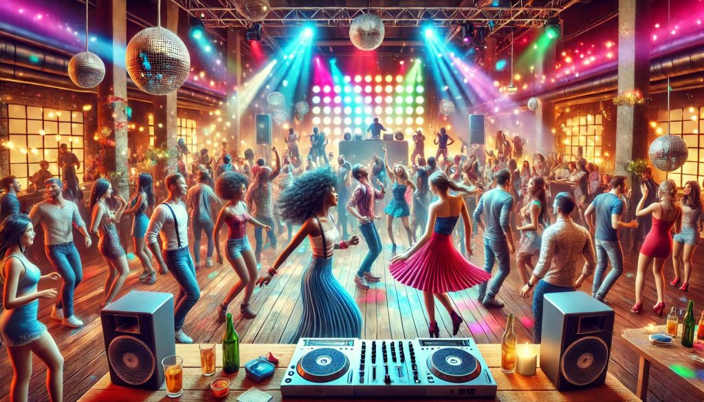 Party with loud music